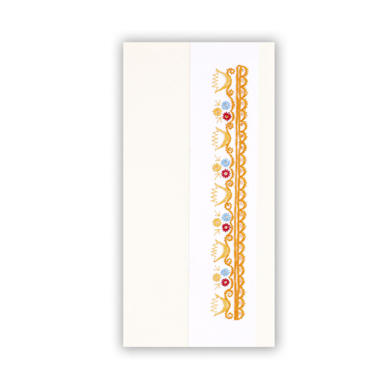 Greetings paper embroidered