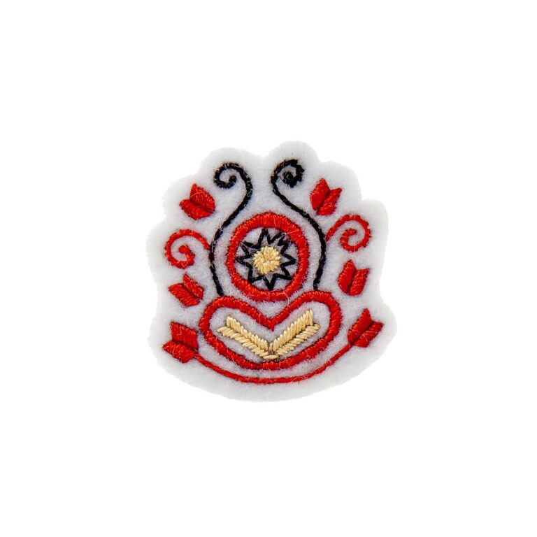 Hand-embroidered brooch