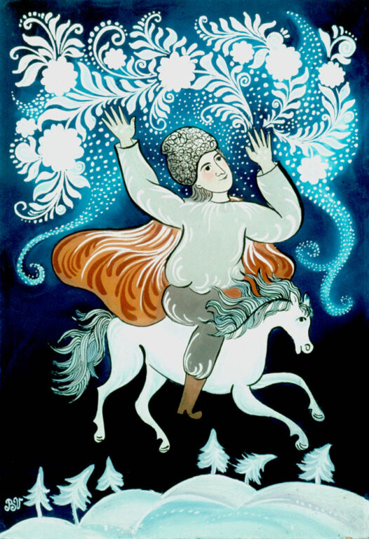 Maľba na sklo – Mládenec na koni