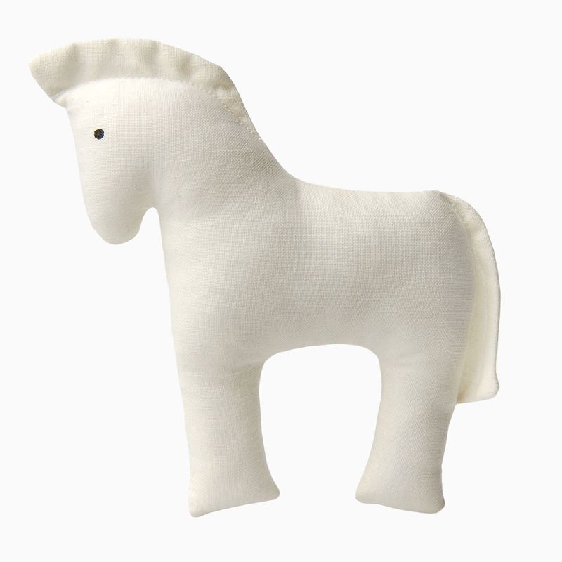 zvieratko textilné koník biely