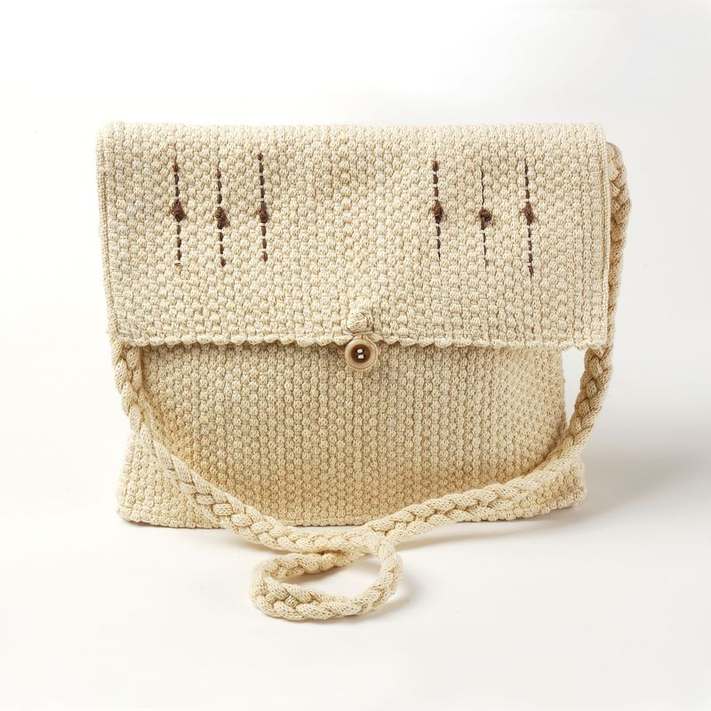 taška ručne tkaná zdobená drevenými korálikmi