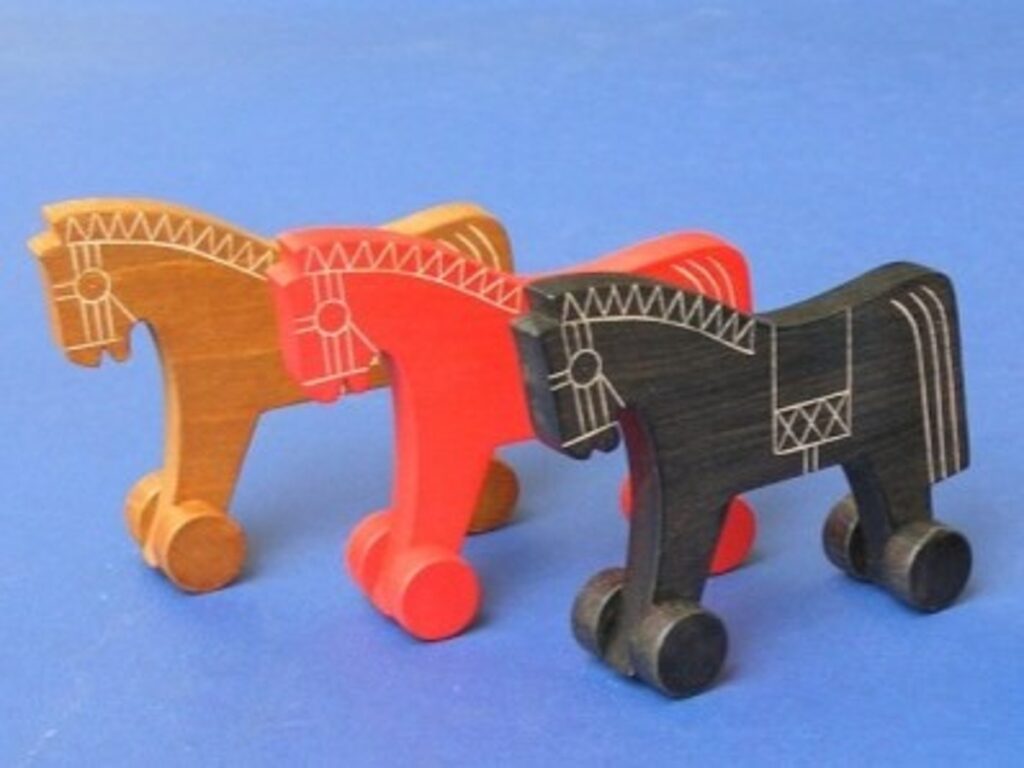 souvenir horse on wheels