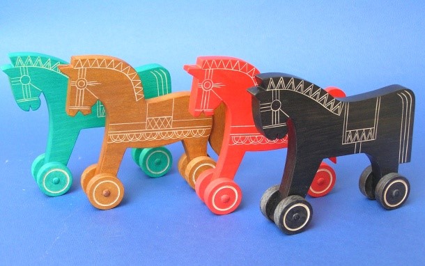 souvenir horse on wheels