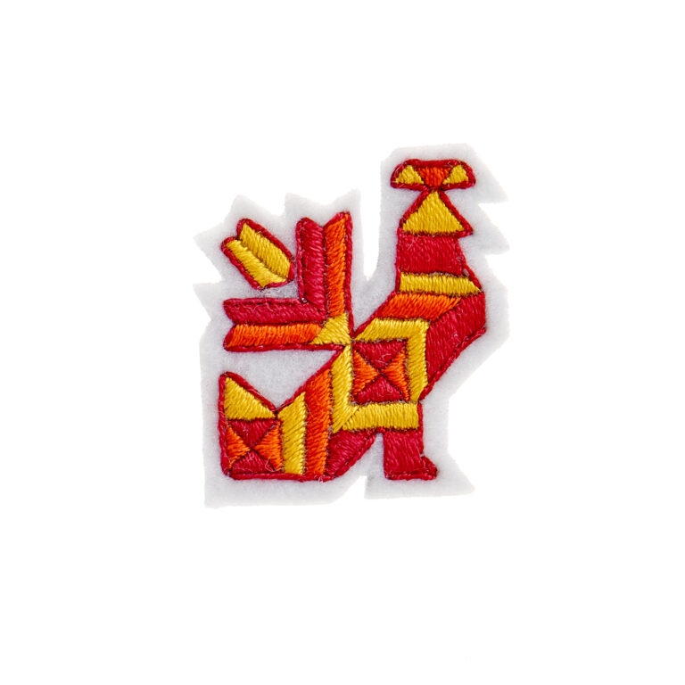 Hand-embroidered brooch