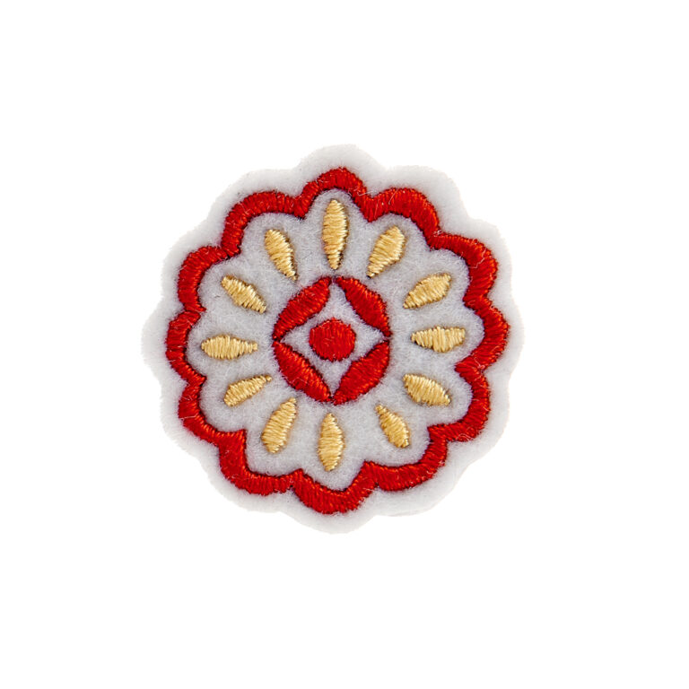 Hand-embroidered brooch