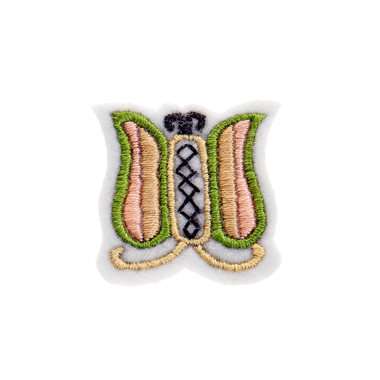 Hand-embroidered brooch