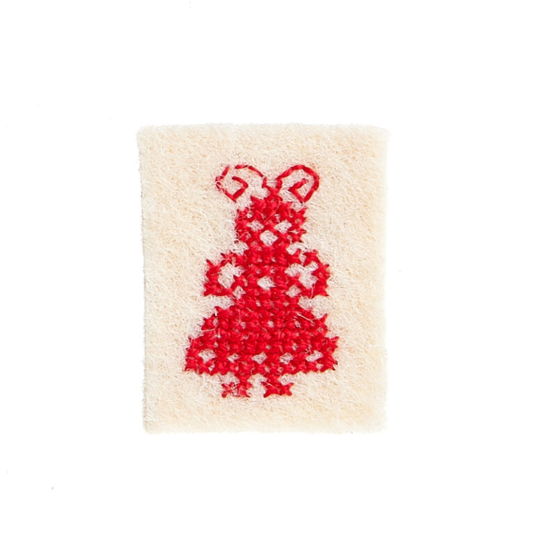 Hand-embroidered brooch (figure)
