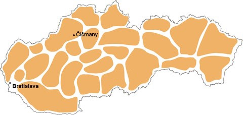 Čičmany mapa