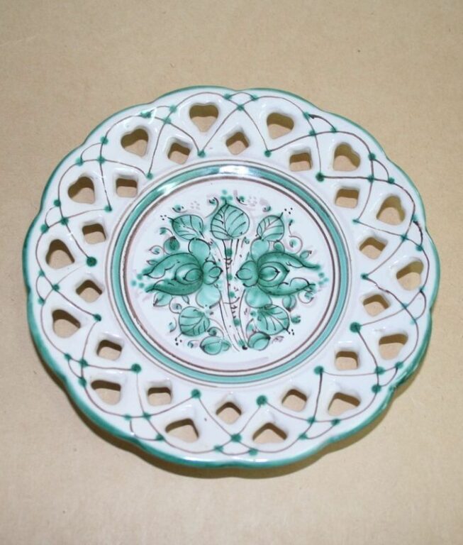 Majolica carved plate