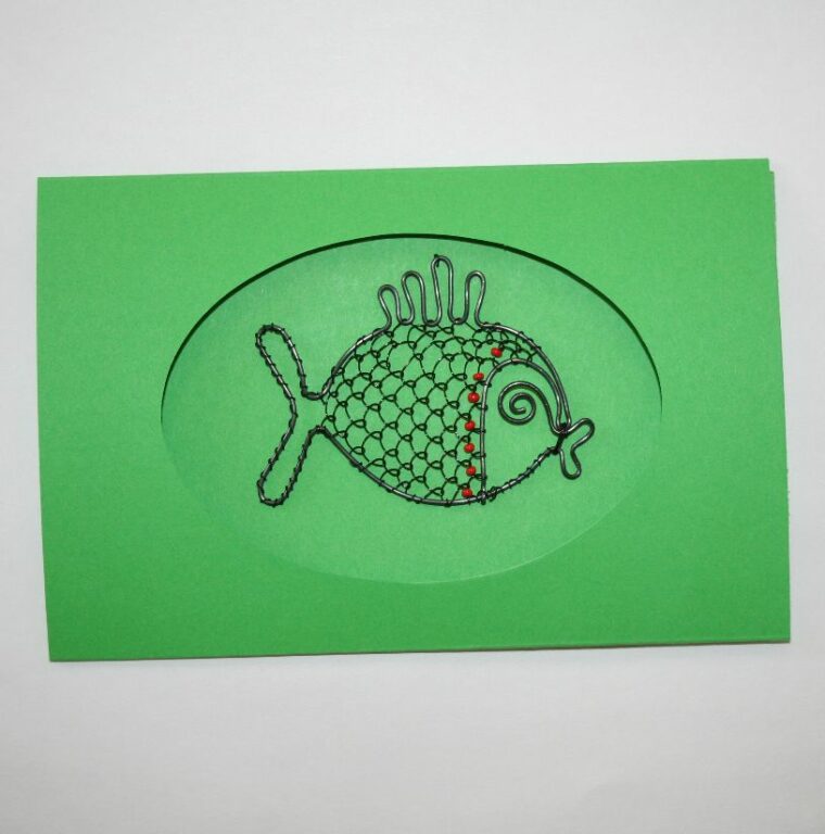 pozdrav papierový ryba drôtená e