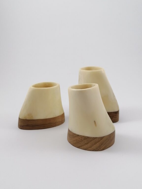 Wooden box with bone inlay