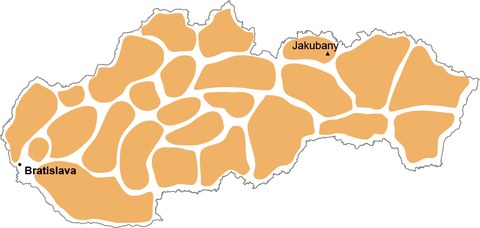 Jakubany mapa