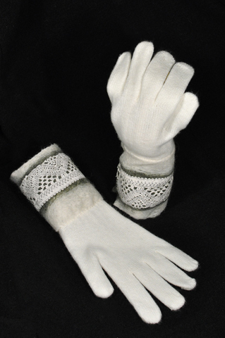 rukavice s bavlnenou čipkou