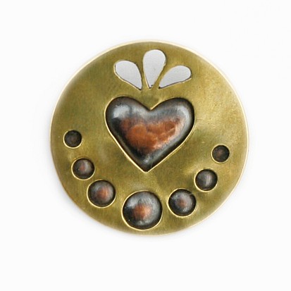 Brass heart brooch