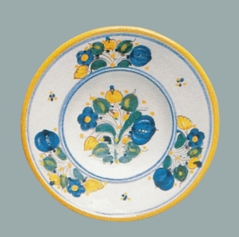 tanier majolikový rastlinný dekor