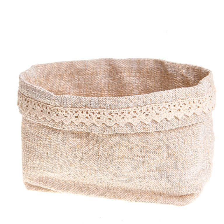 Basket made of cotton with lace