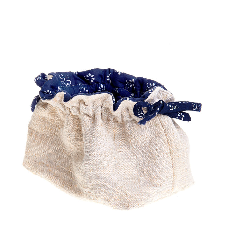 Basket made of cotton with blue print