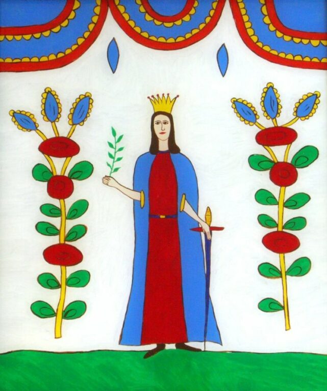 Maľba na sklo – Sv. Katarína