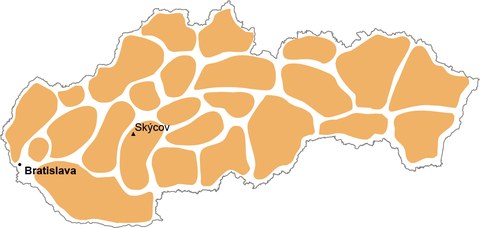 Skýcov mapa