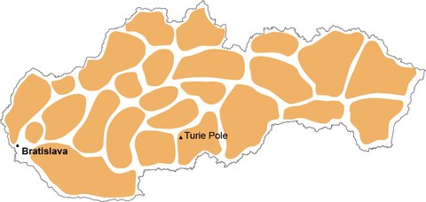 Turie Pole mapa
