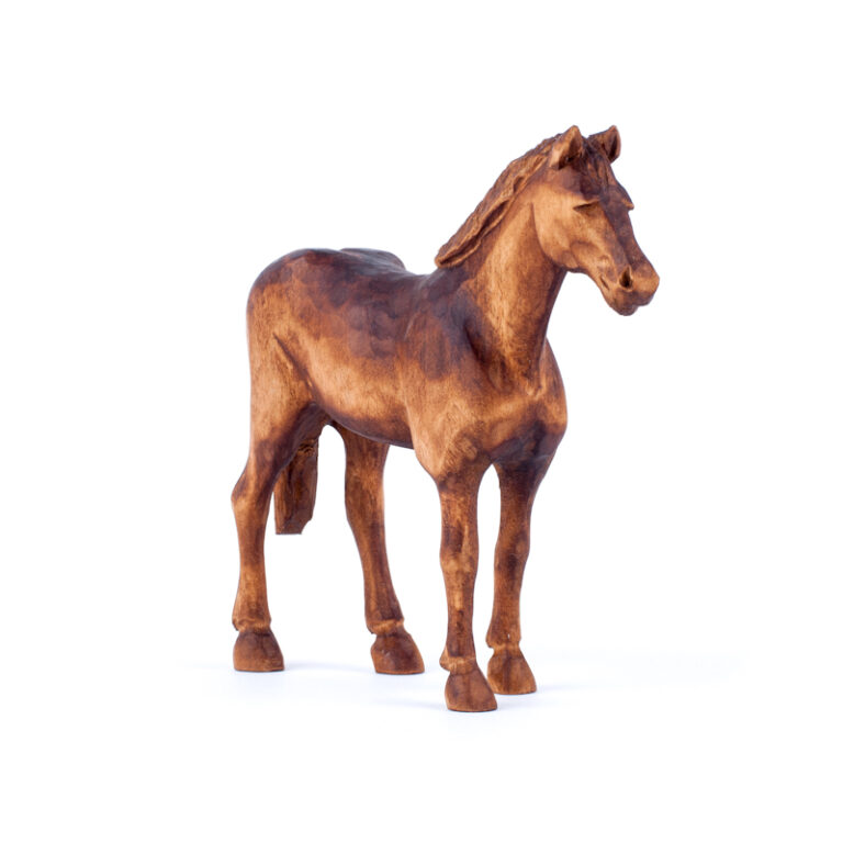 Wooden sculpture horse distressed