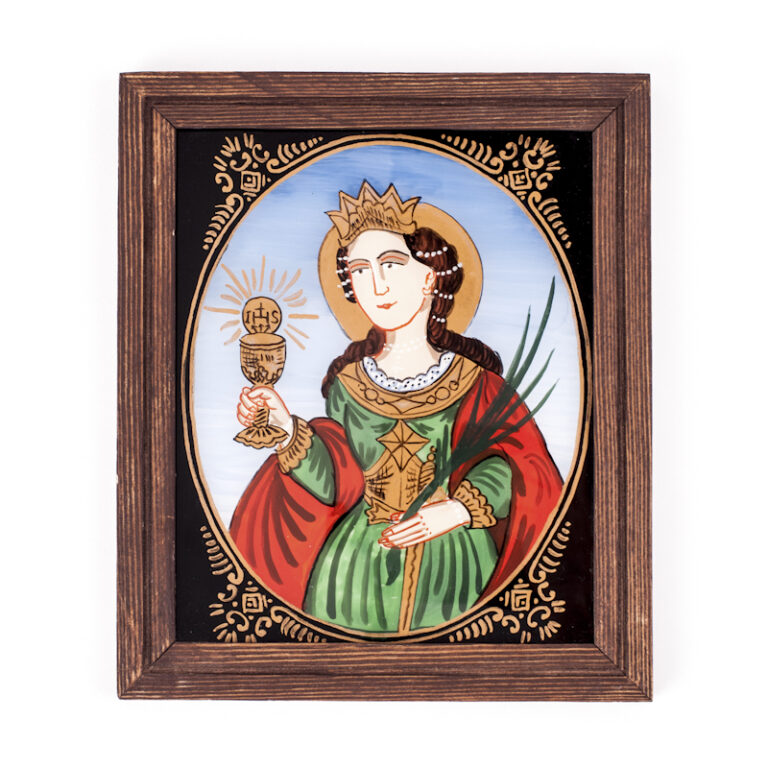 maľba na sklo sv. Barbora