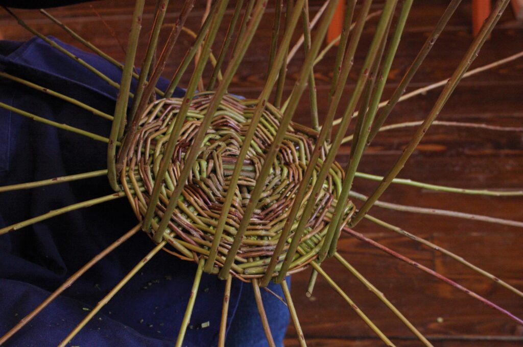 Zobraziť fotografiu Pletenie košíka „čerešňák“ z prútia