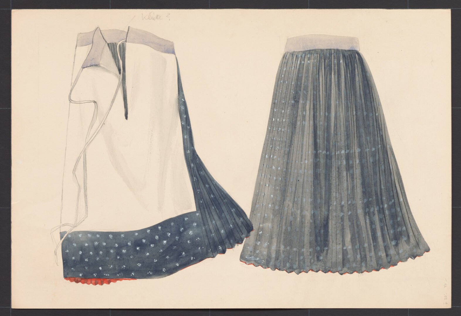 Kresba – sukňa z modrotlače