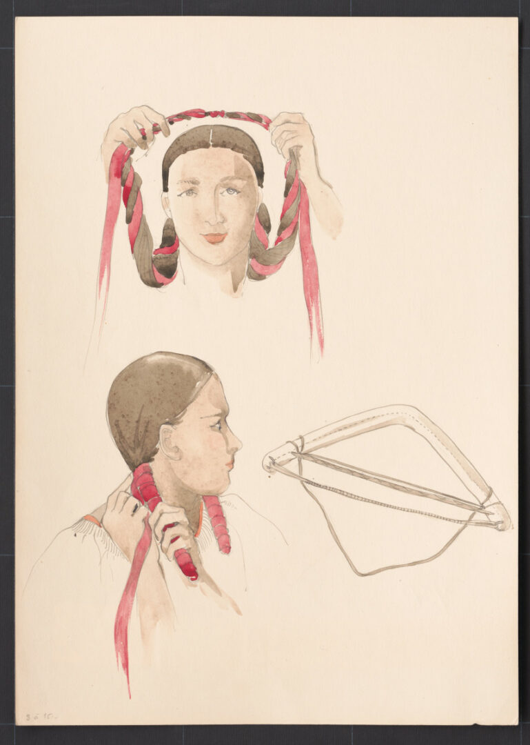 Kresba – účes ženský – postup česania