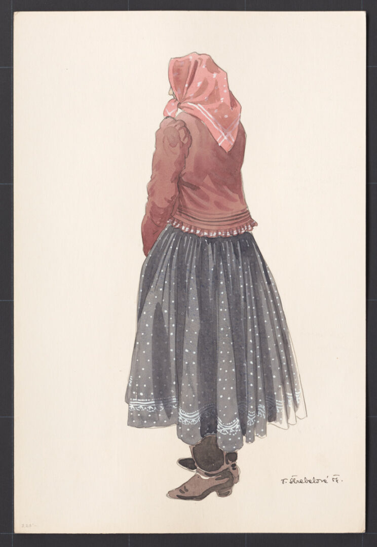 Kresba – žena v staršom type odevu