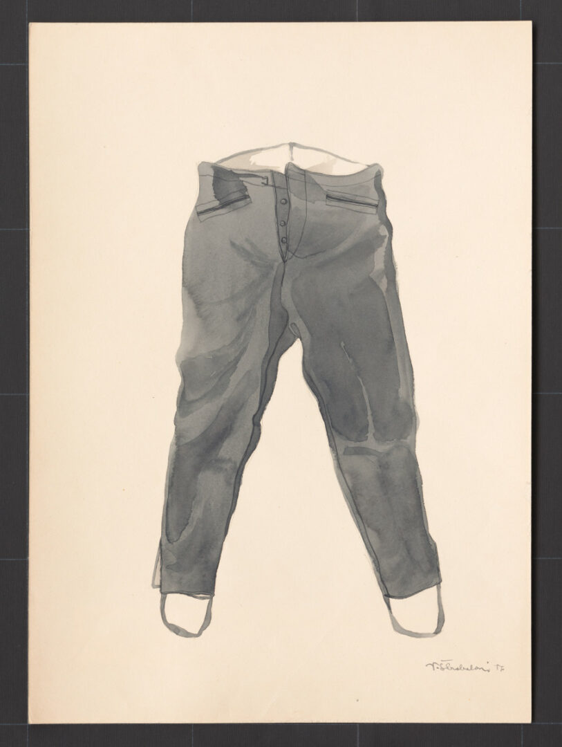 Kresba – nohavice mužské súkenné  – čierne