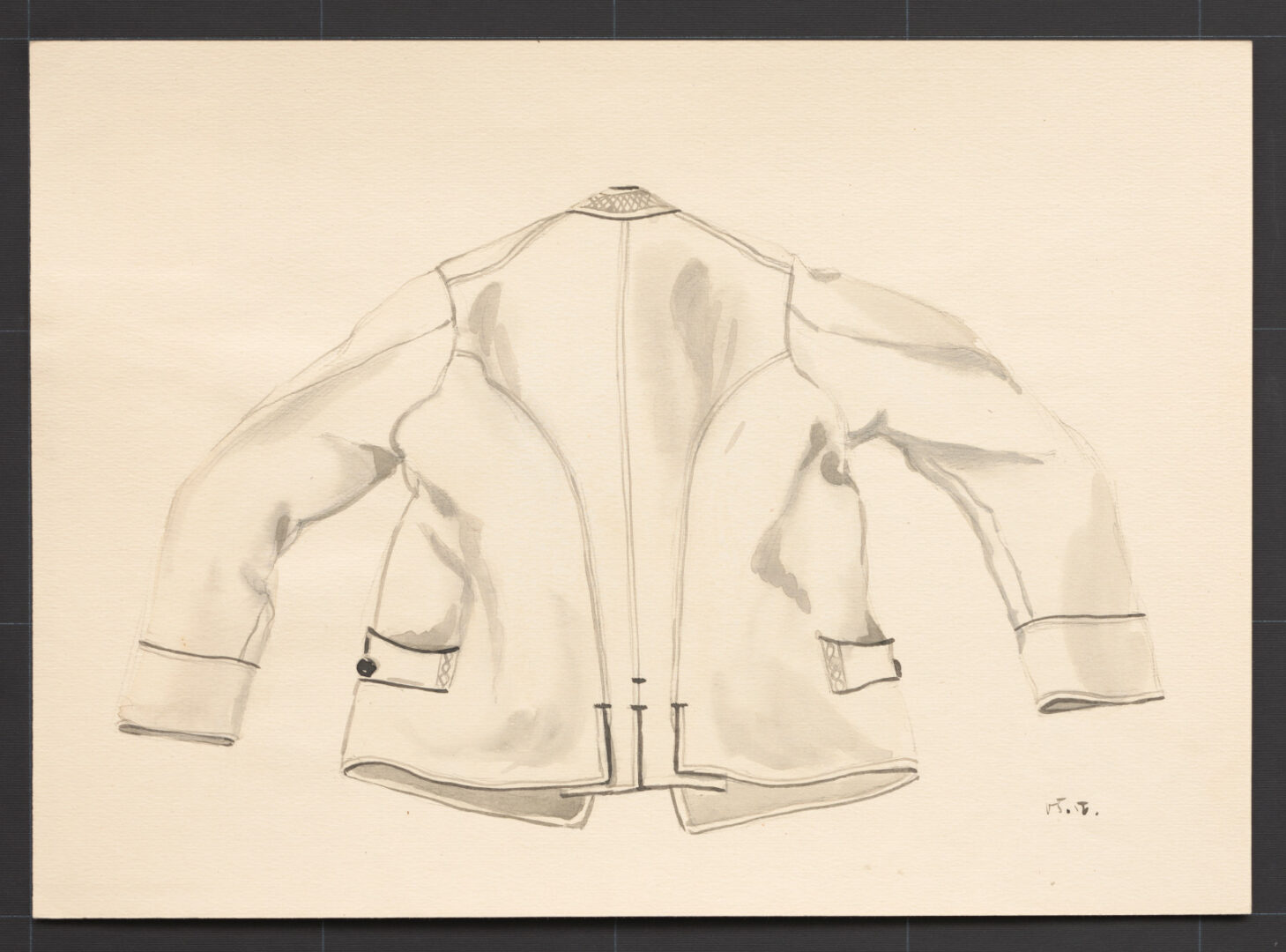 Kresba – kabát mužský súkenný biely