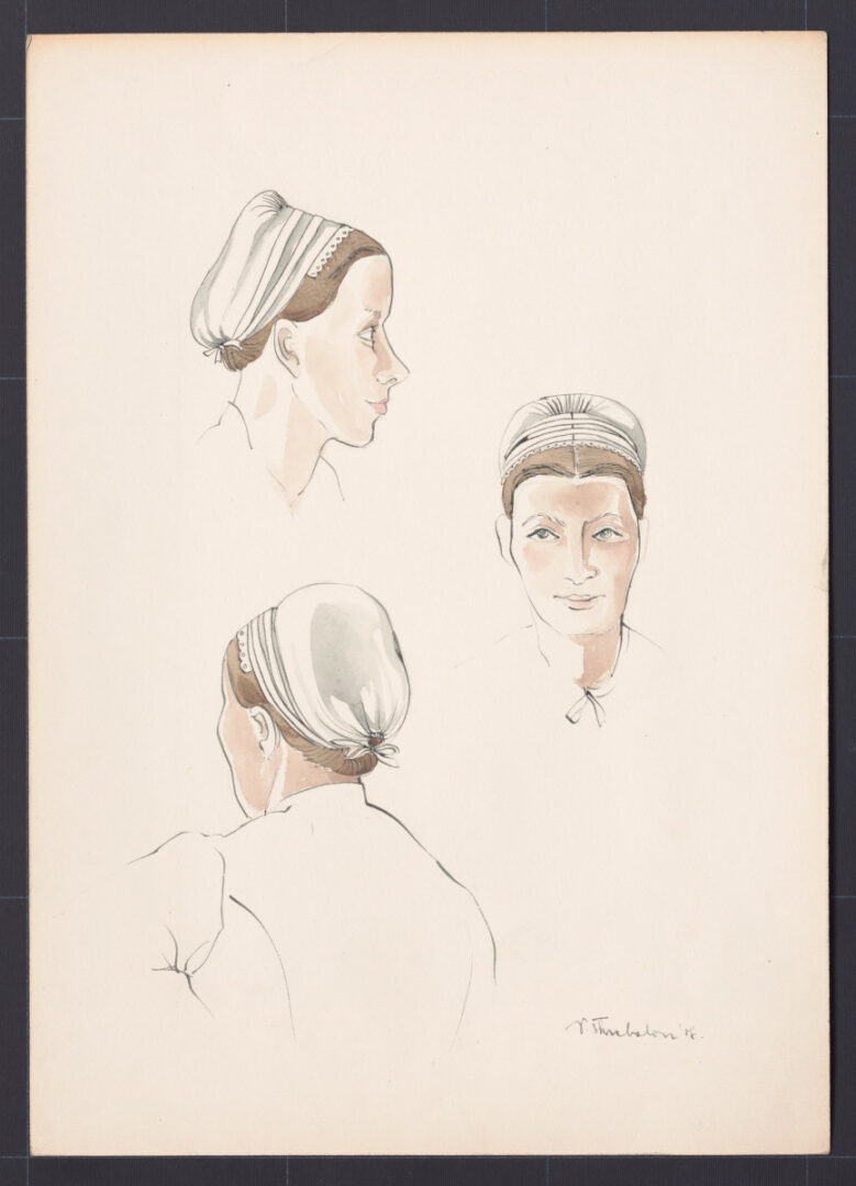 Kresba – čepiec – úprava na hlave ženy