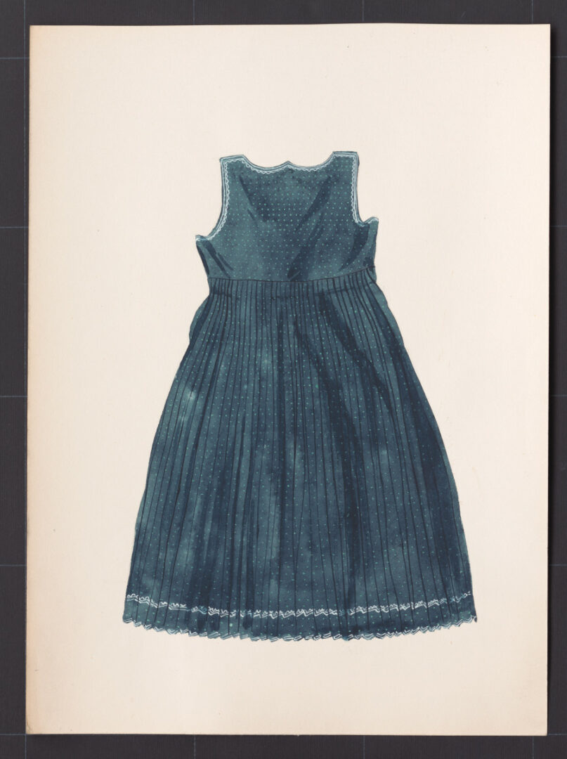 Kresba – sukňa so živôtikom modrotlačová