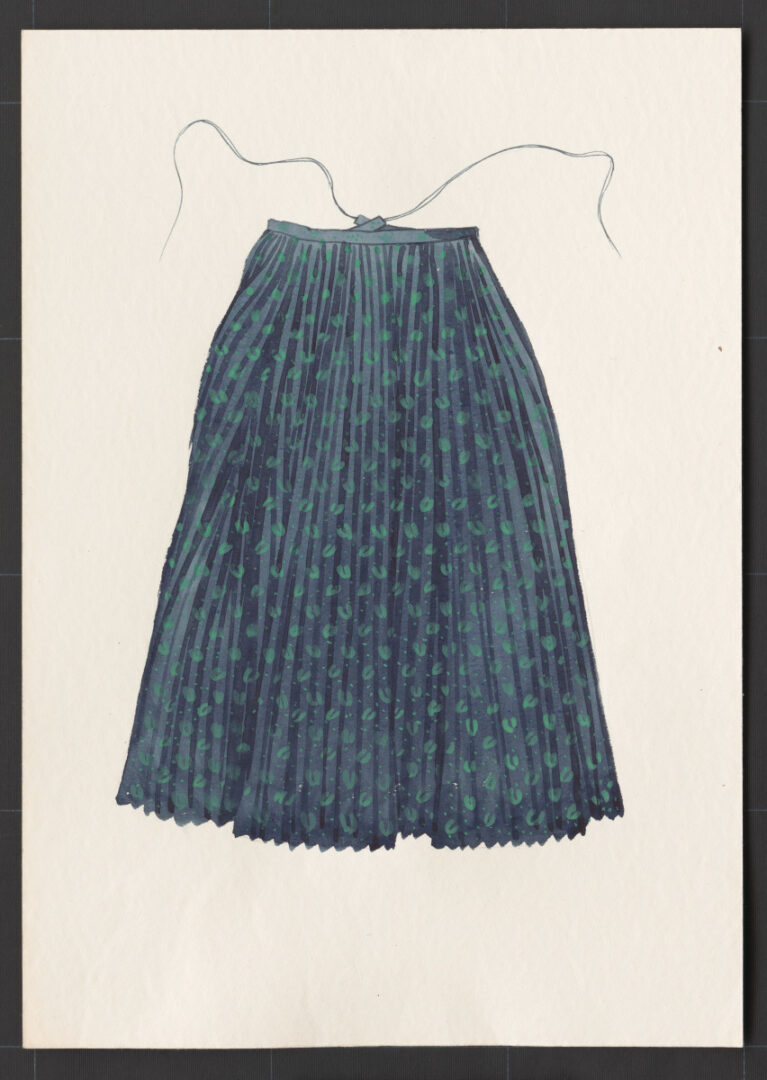 Kresba – sukňa modrotlačová