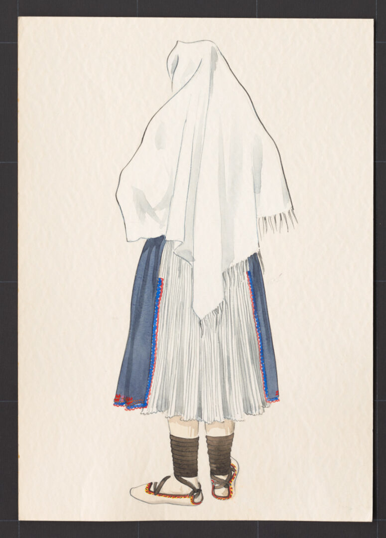 Kresba – odev zimný staršej ženy