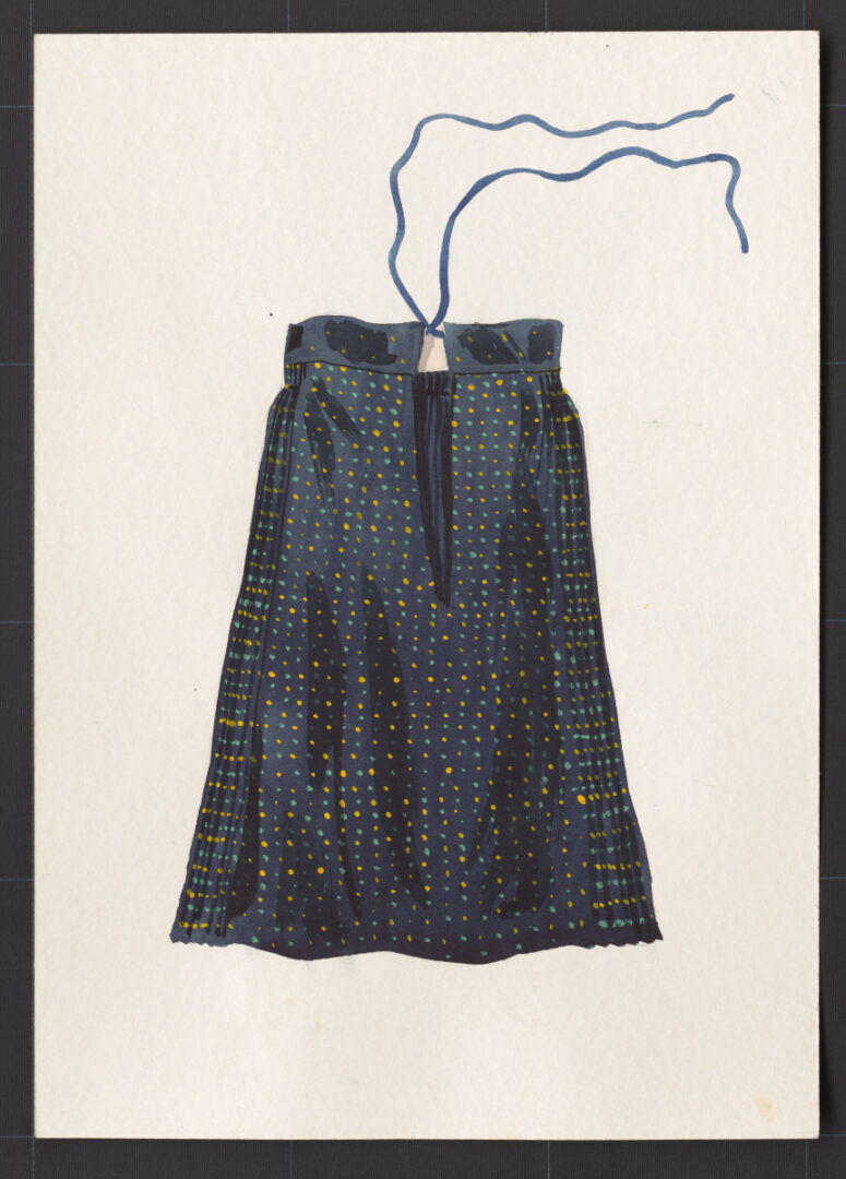 Kresba – sukňa modrotlačová