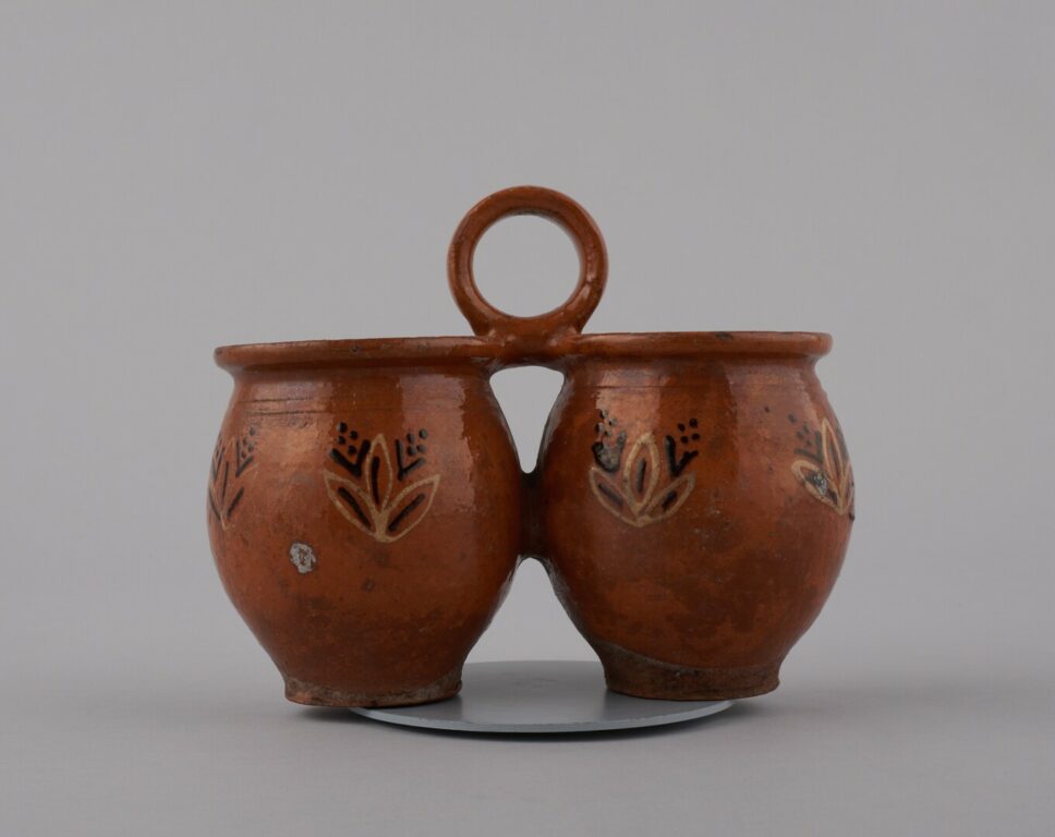 Obedár keramický hnedý