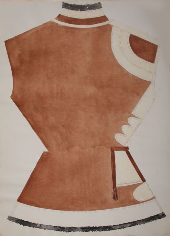 Decoration – female brown fur coat, back piece