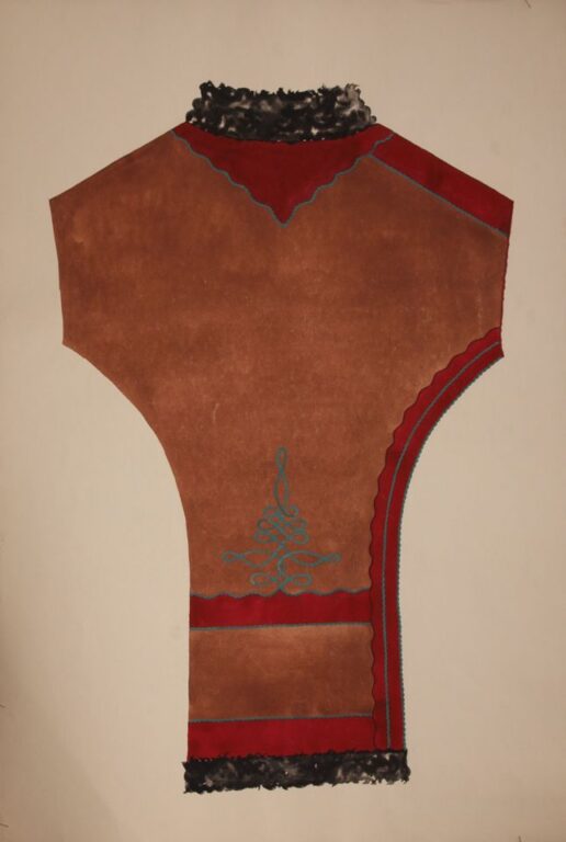 Decor – brown men’s fur coat, back piece