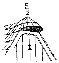Detail štítu domu s polkružím a hálkou, Liptovská Teplička