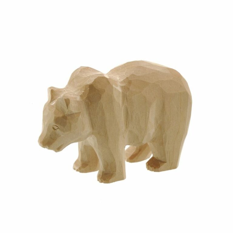 Zvieratko drevené – prírodné, medveď