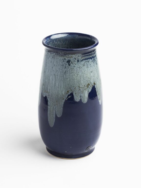 Váza polievaná modrá – vysoká
