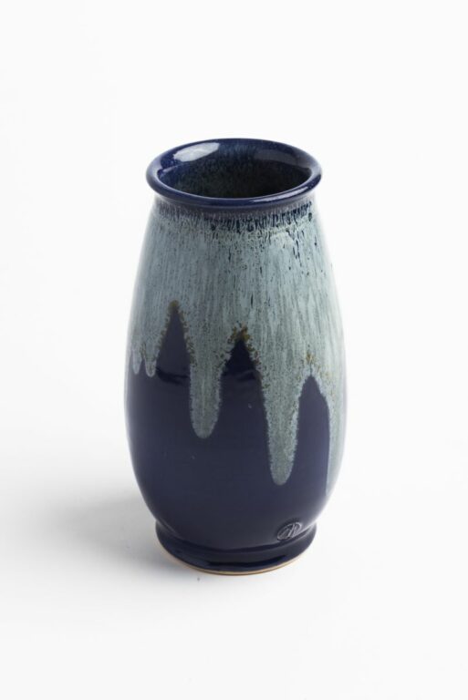 Váza polievaná modrá – stredná