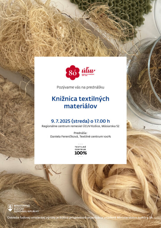 Zobraziť fotografiu Vizuál podujatia „Knižnica textilných materiálov – interaktívna prednáška“
