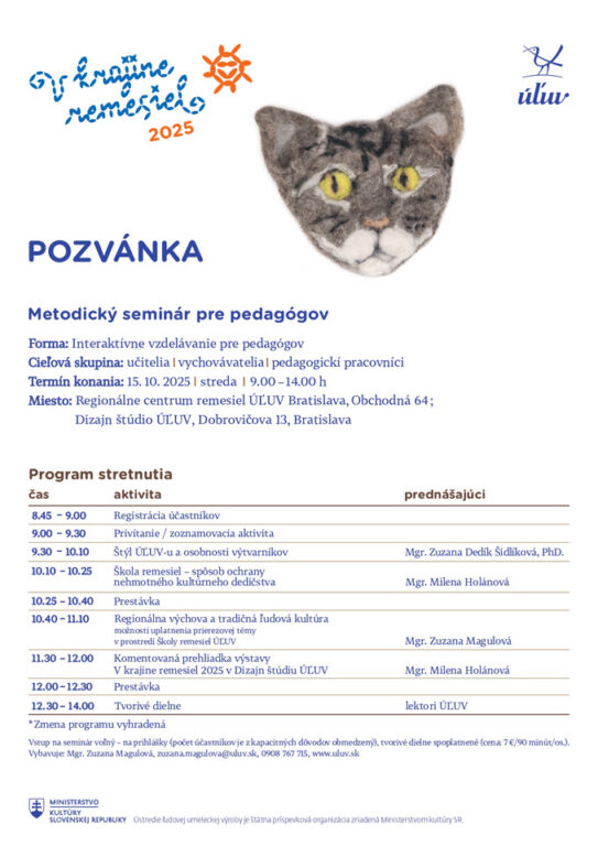Zobraziť fotografiu Pozvánka na metodický seminár pre pedagógov