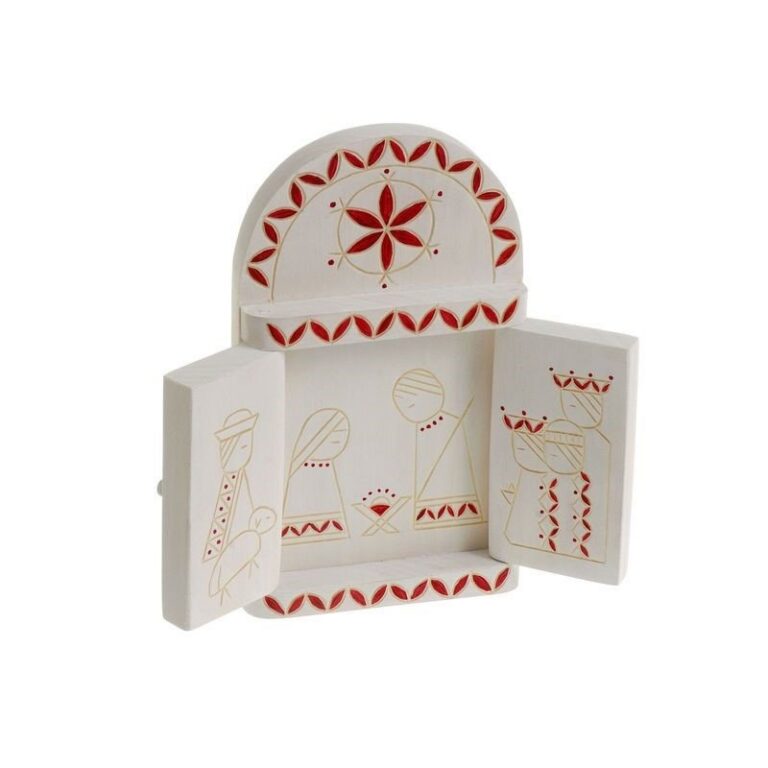 Zobraziť fotografiu Otvárací betlehem z dreva zdobený linkorezom a ornamentikou inšpirovanou kyjatickou výzdobou