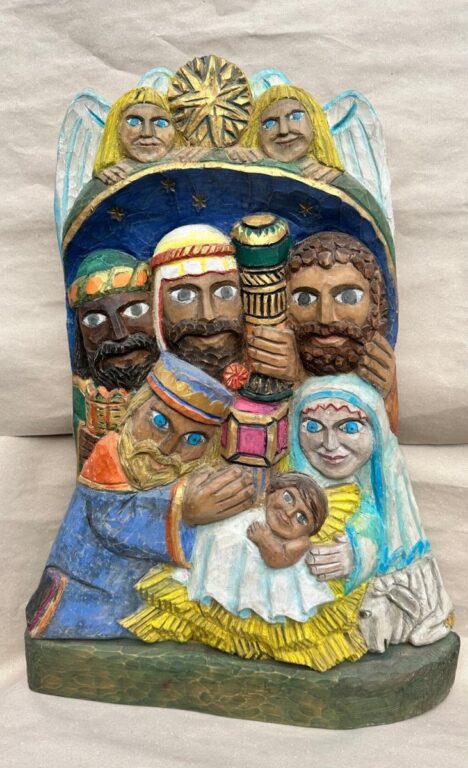 Zobraziť fotografiu Ručne vyrezávaný a kolorovaný betlehem z lipového dreva od Petra Zoričáka