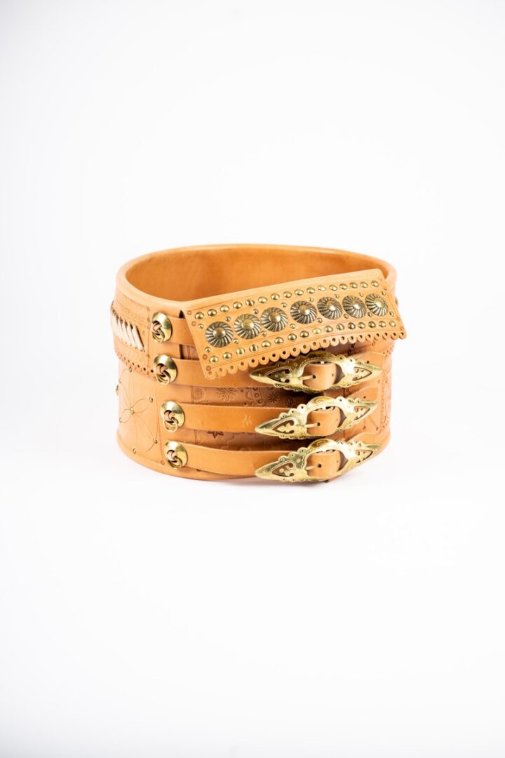 Opasok kožený štvorprackový