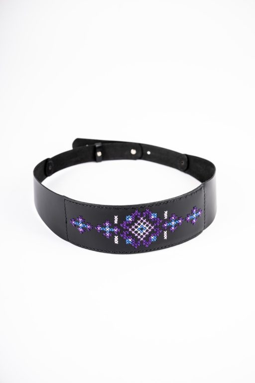 Opasok kožený -vyšívaný dámsky